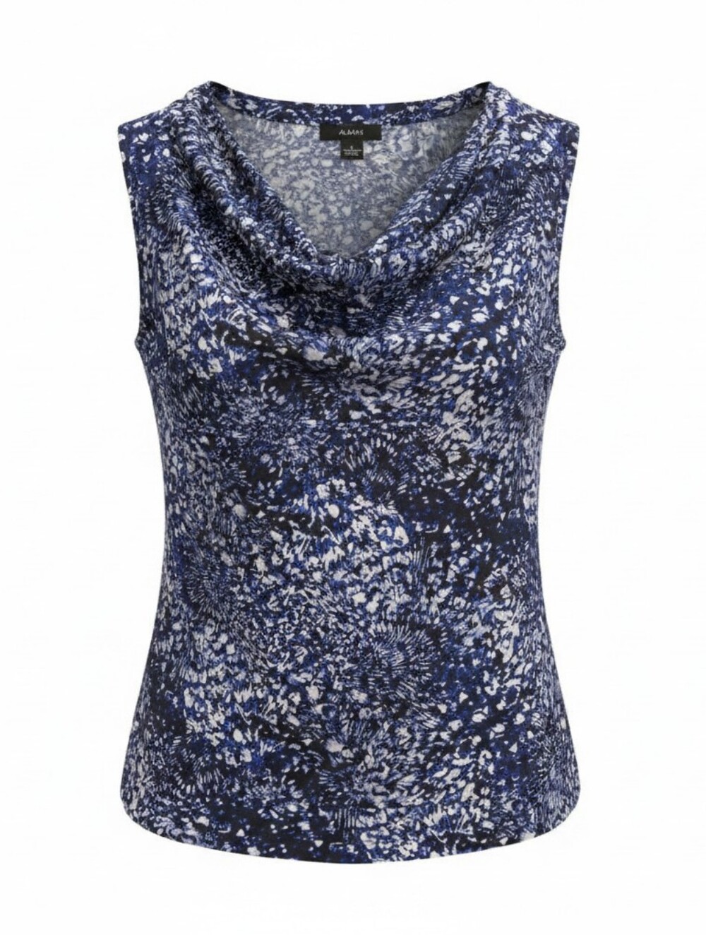 Alfani Blue & White Printed Cowl Neck Camisole